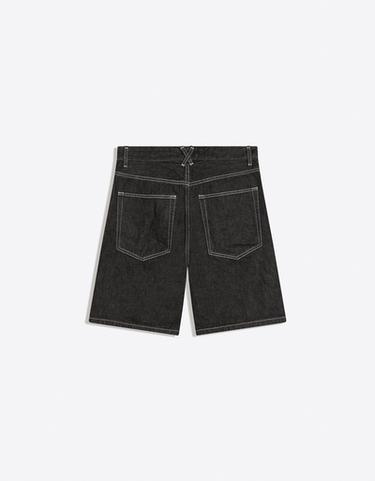 Denim Bermuda shorts — Black 4