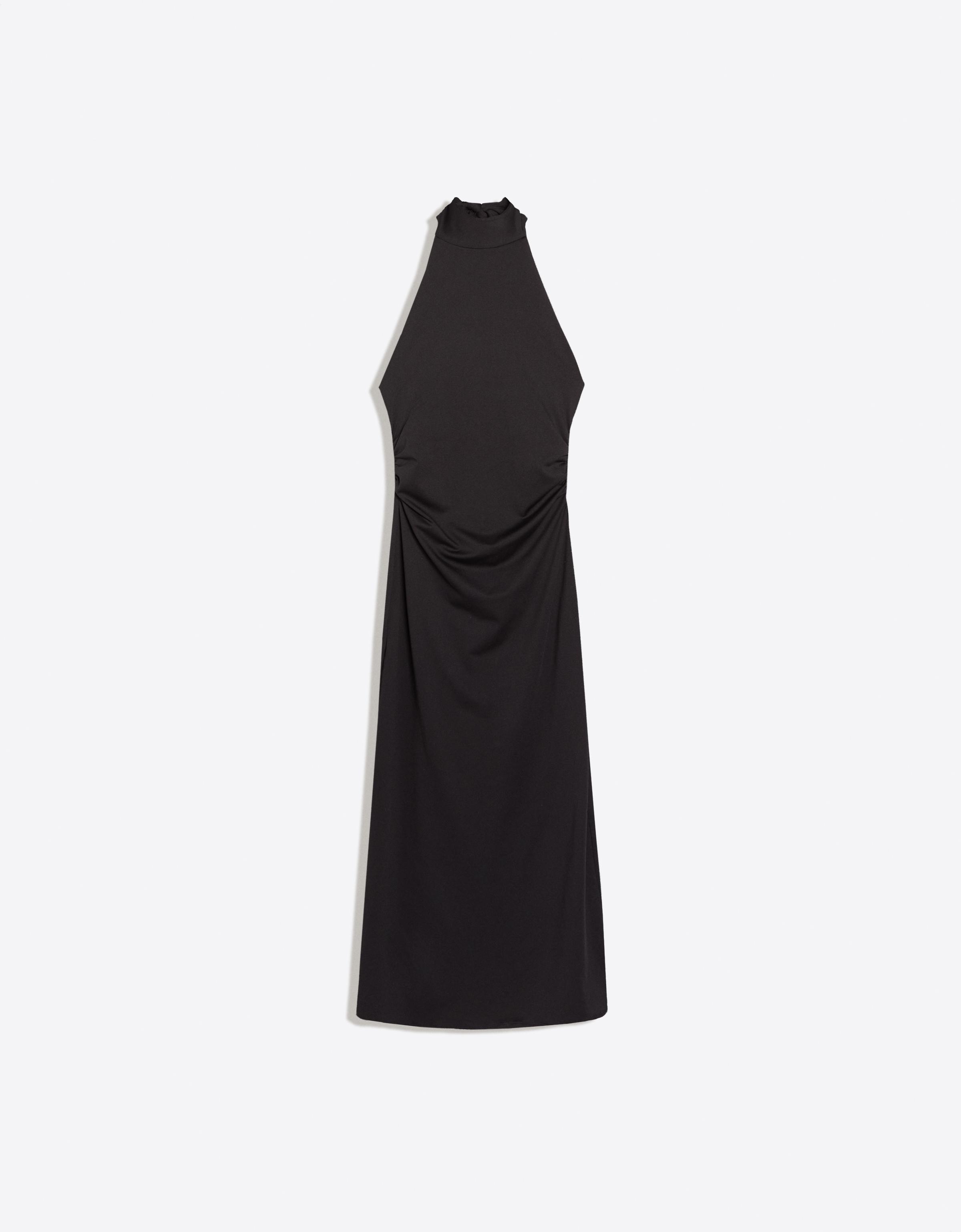 Halter midi dress — Black