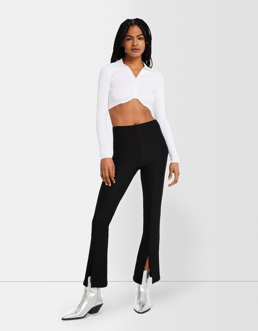 High Waisted Bershka Pantaloni Flare Bershka Pantaloni A Zampa