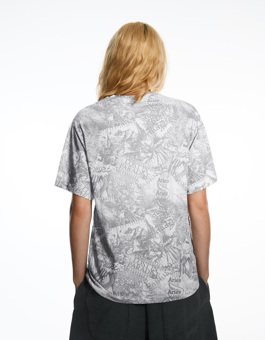 Regular fit T-shirt ARIES X BERSHKA-Dark grey