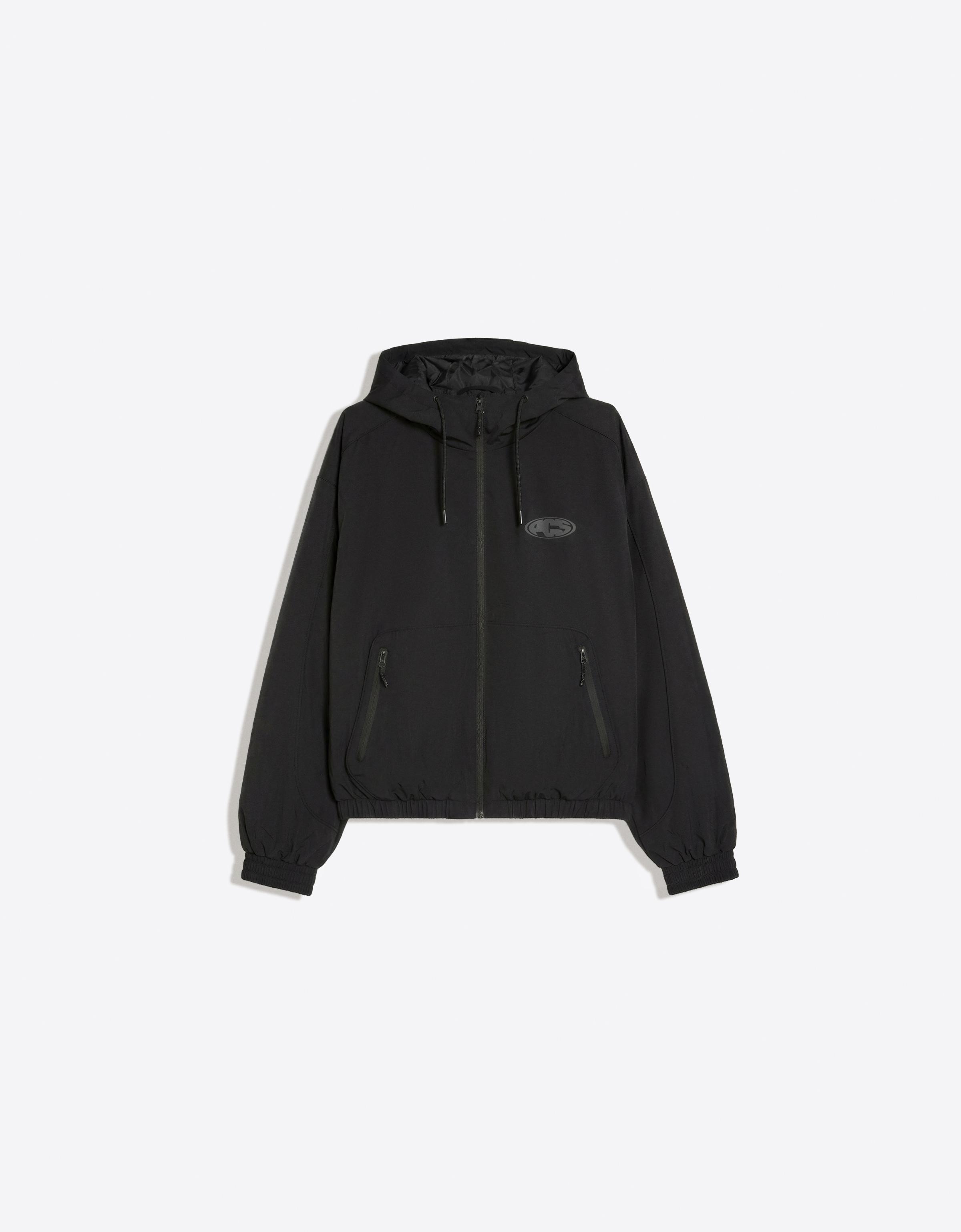 Technical hooded jacket — Black