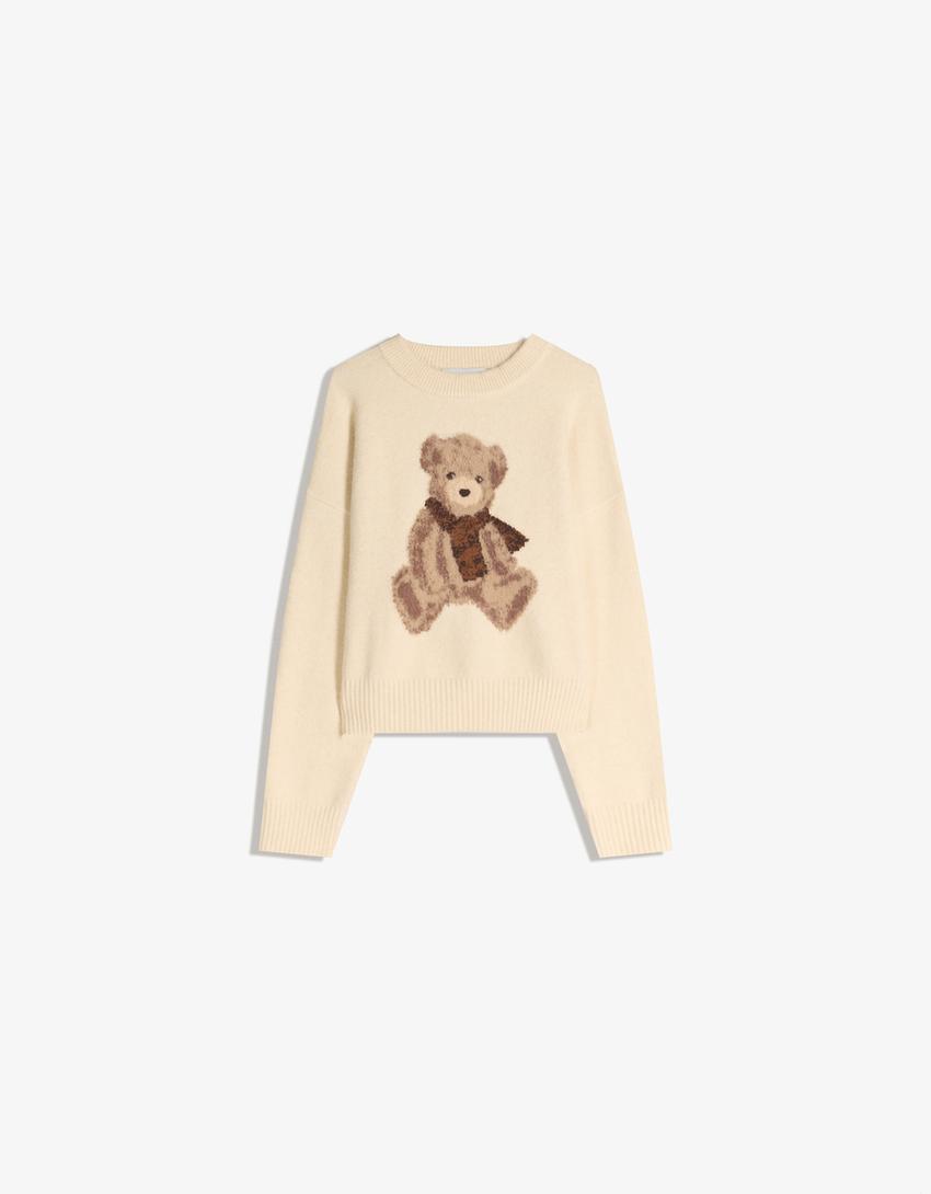Printed jumper-Cream