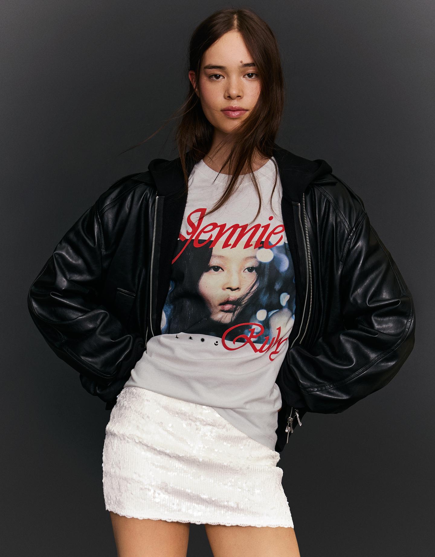 Bershka Minigonna Paillette Pizzo Donna L Bianco