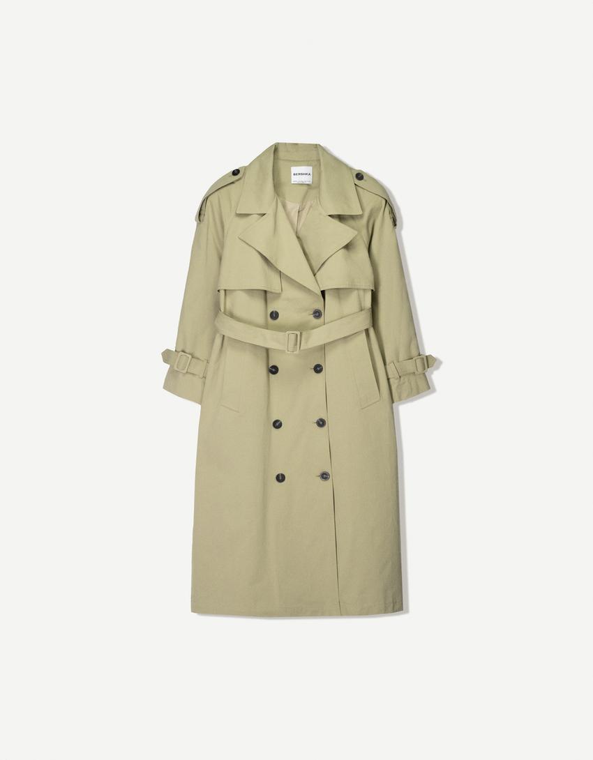 Manteau trench oversize-Kaki-3