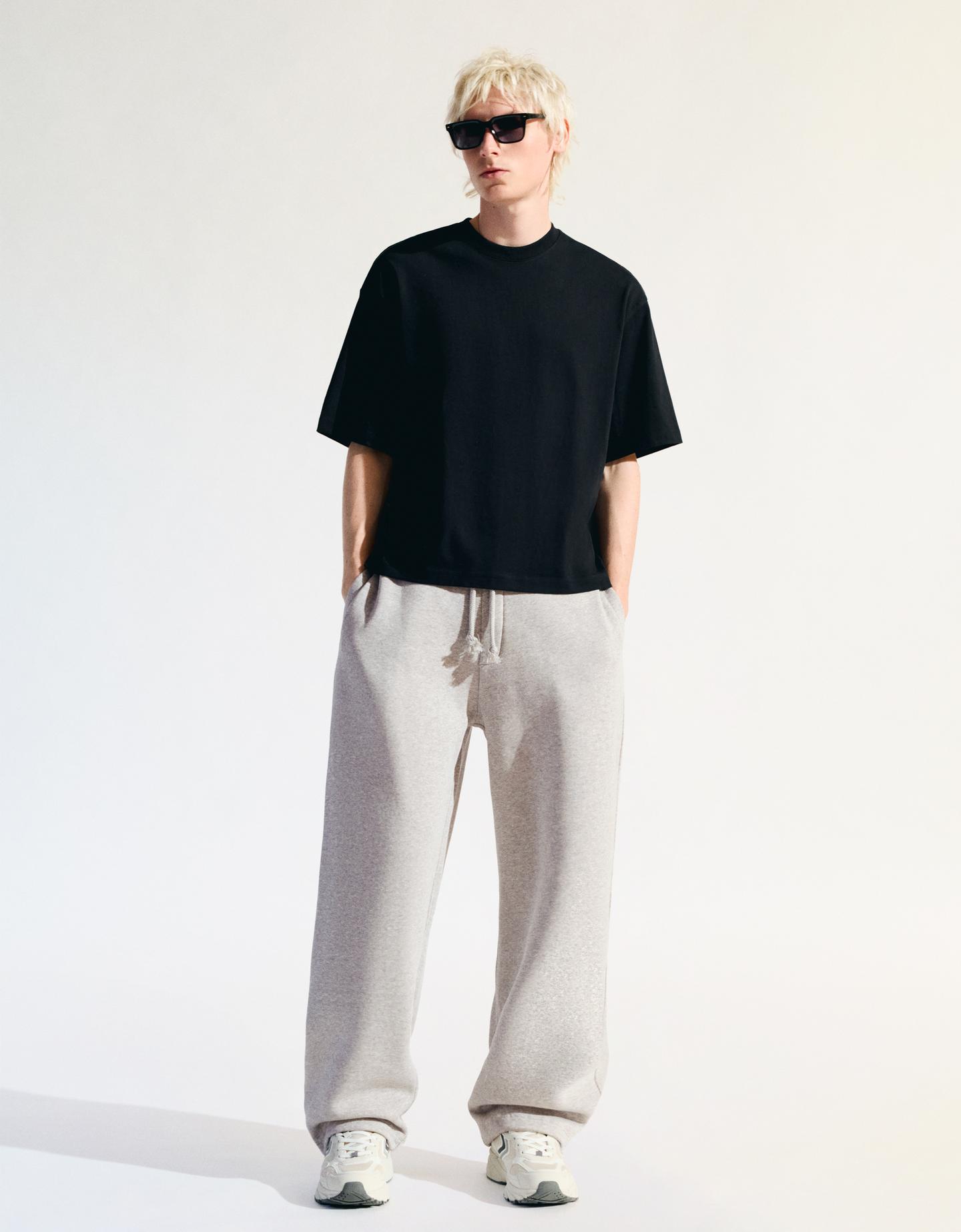 Bershka Pantalón Balloon Hombre Gris