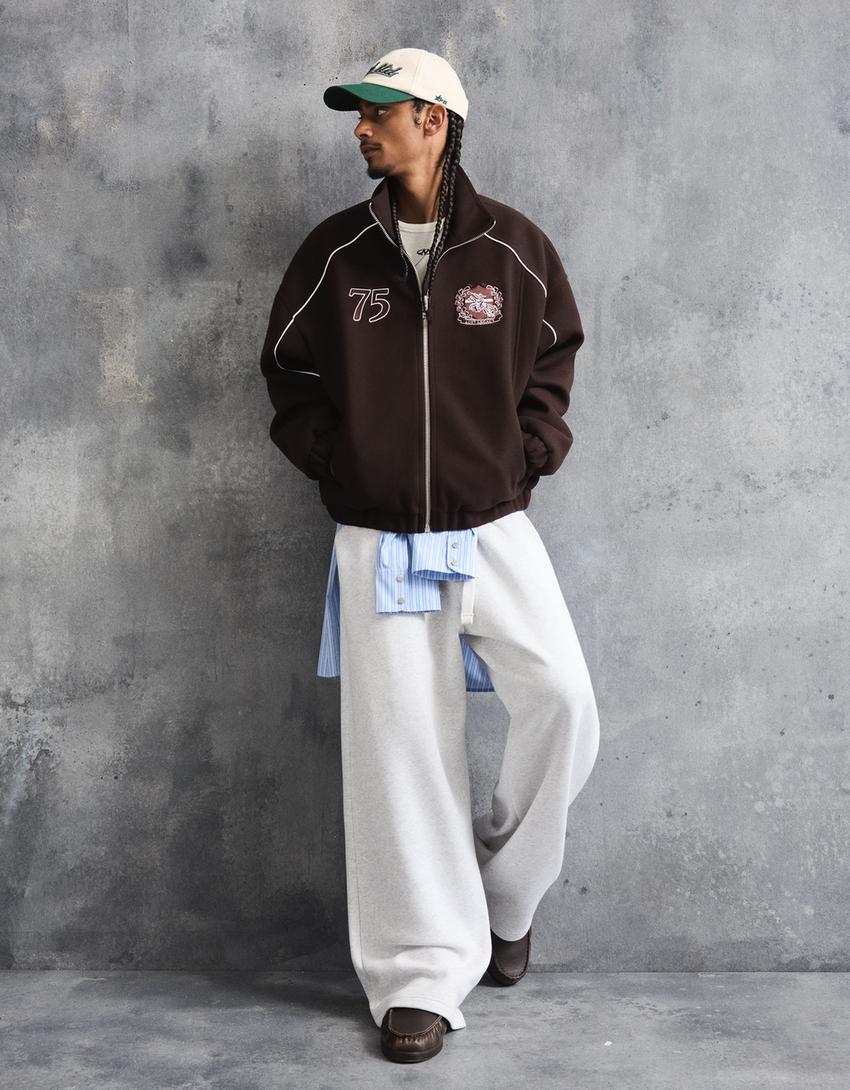 Patch cloth jacket-Brown