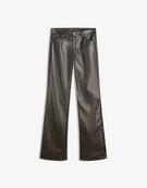 Leather effect bootcut pants