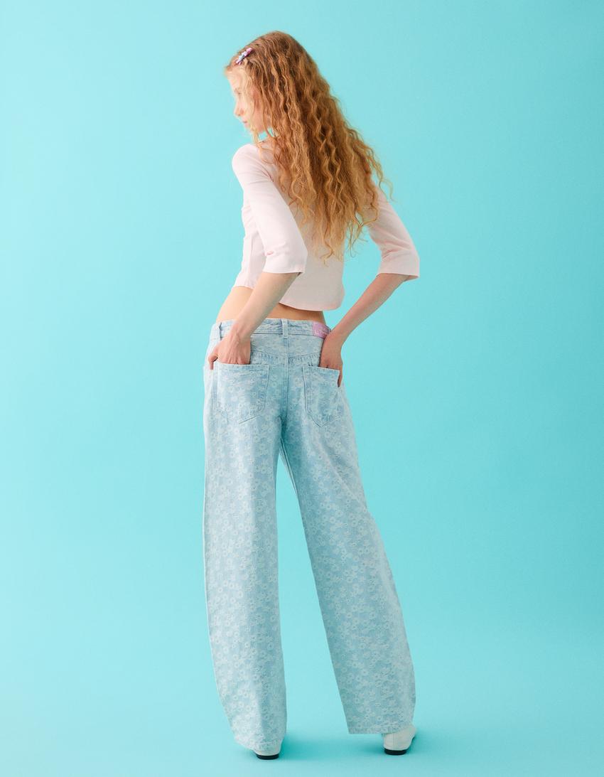 POLLY POCKET barrel fit jean-Açık mavi