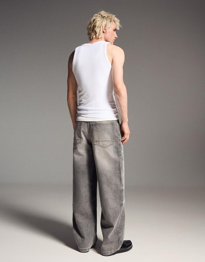 Blugi super baggy-Gri