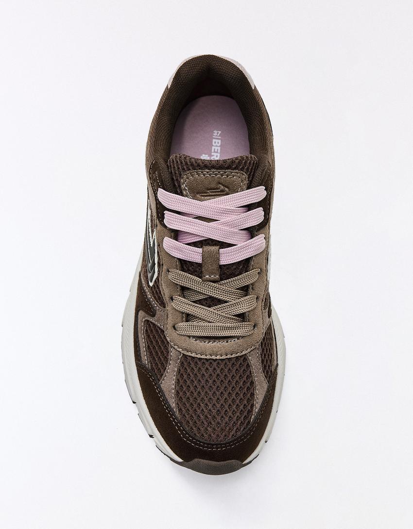 SNEAKER MULTI-ELEMENTI-Marrone
