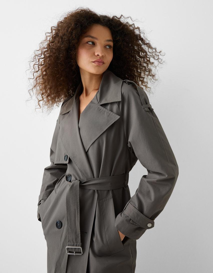 Палто тип тренчкот-тъмносиво-3