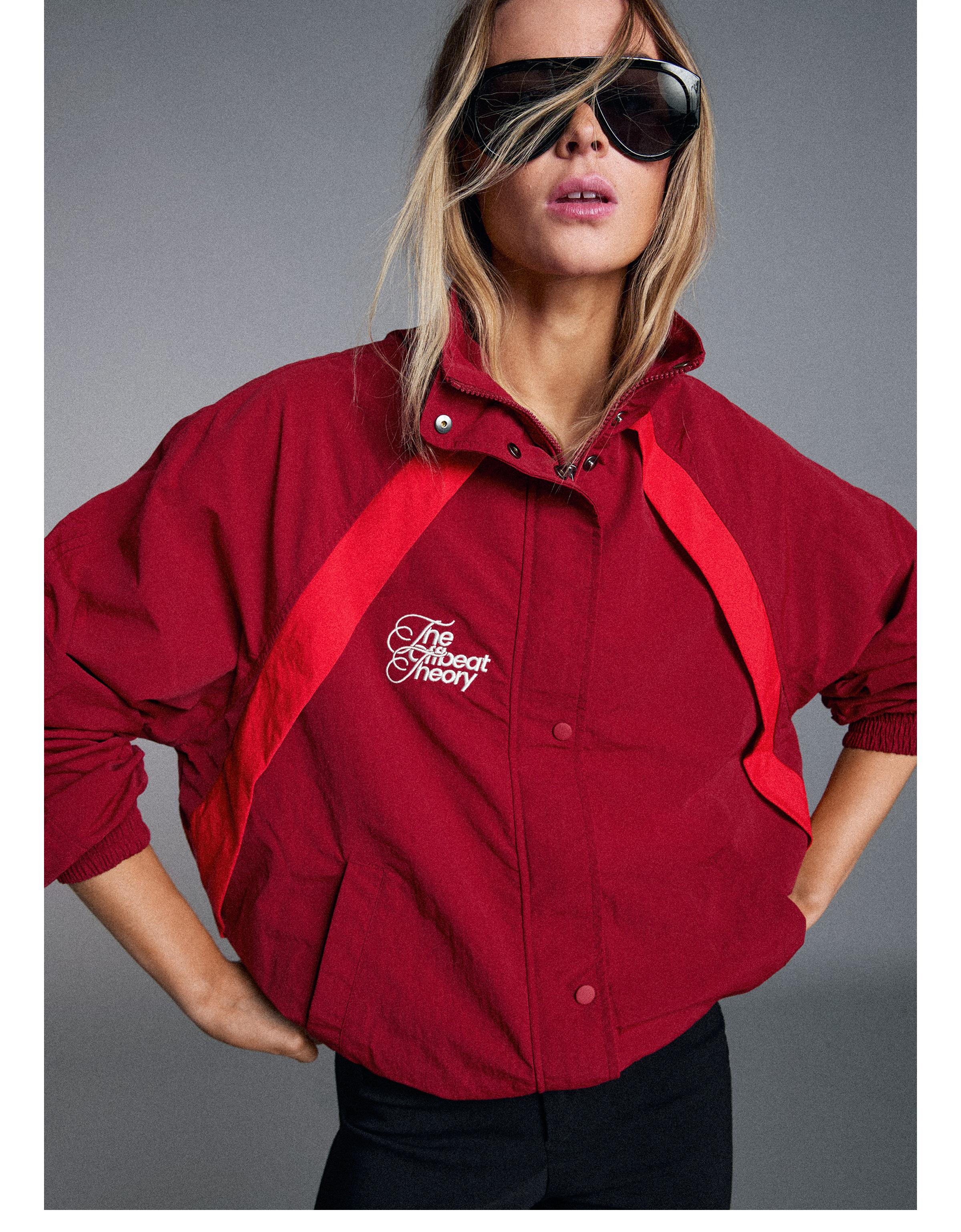 Embroidered lightweight jacket — Burgundy
