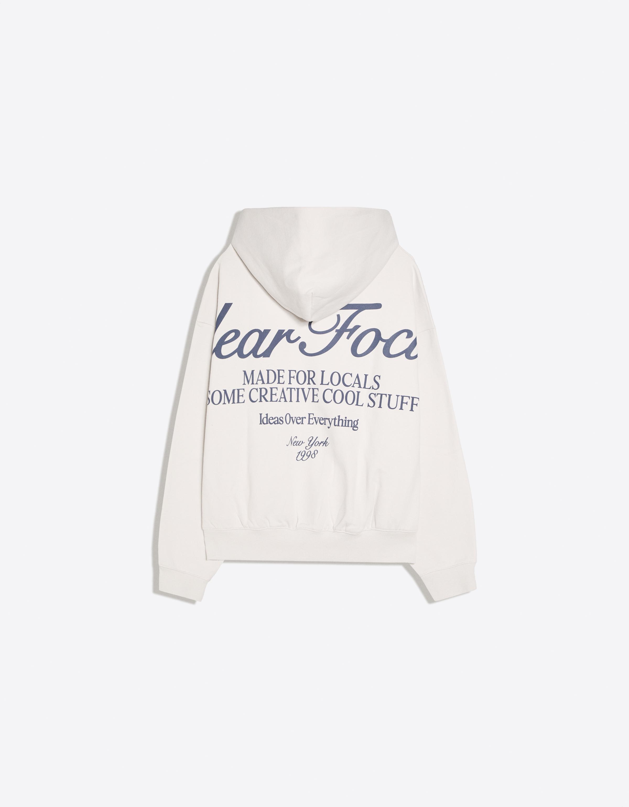 Hooded print sweatshirt — Grey