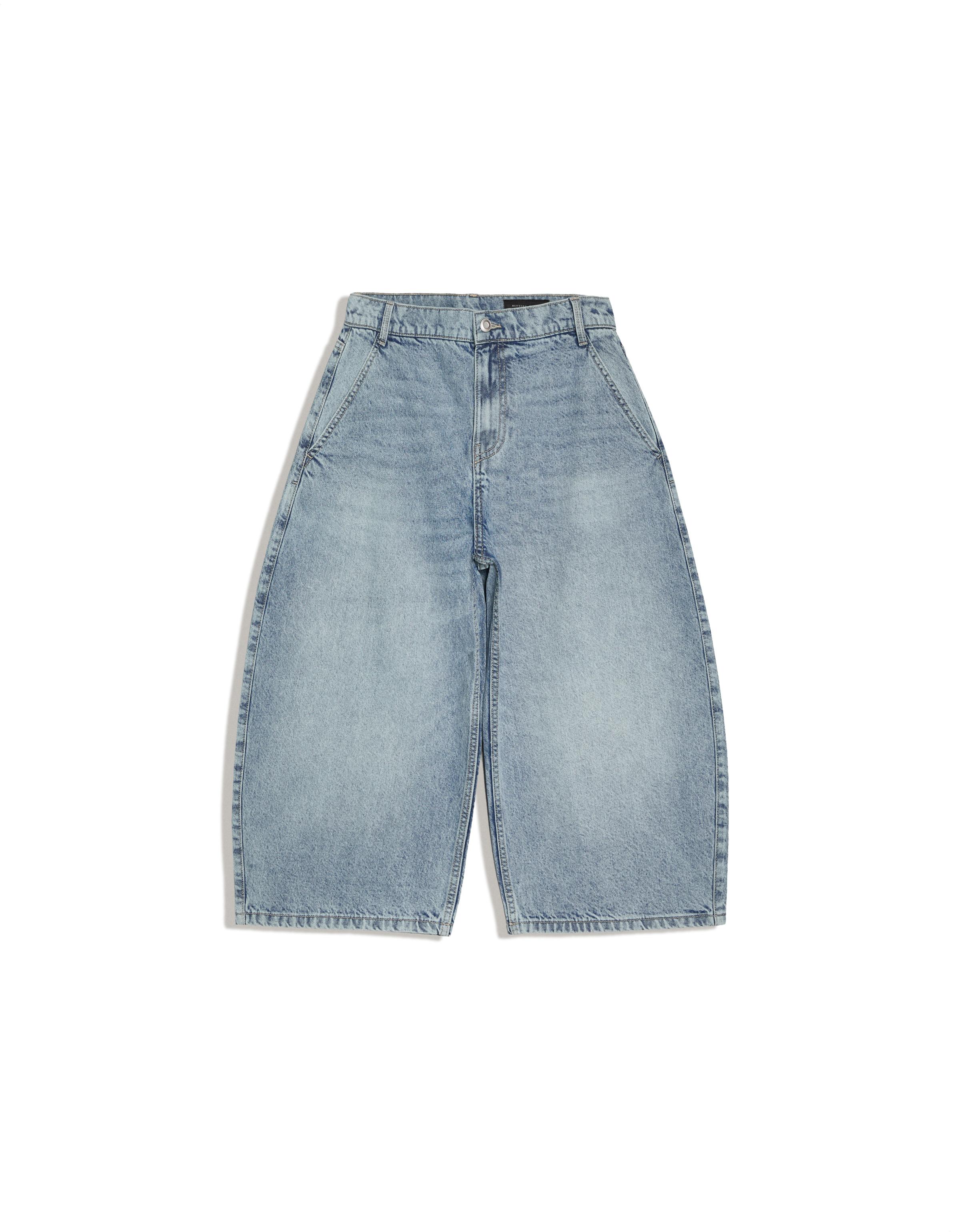 Slouchy denim jorts — Light blue