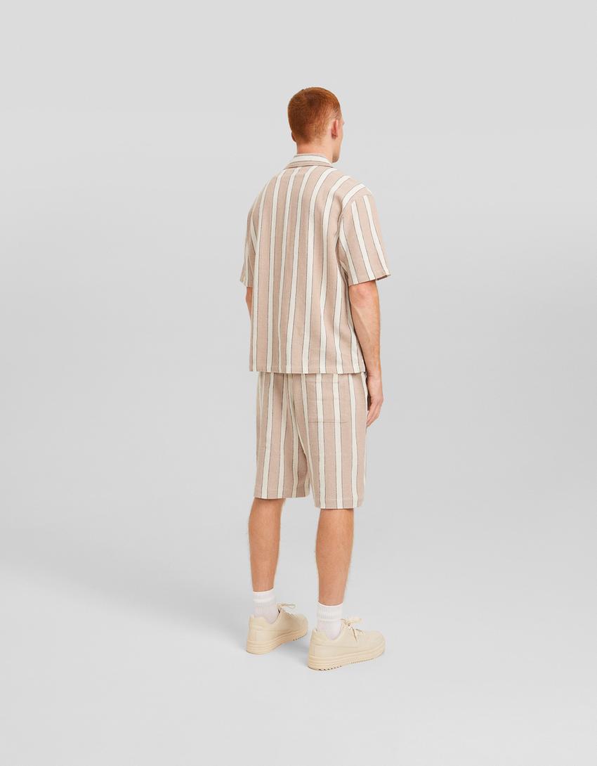 Bermuda rústica rayas-Camel-2