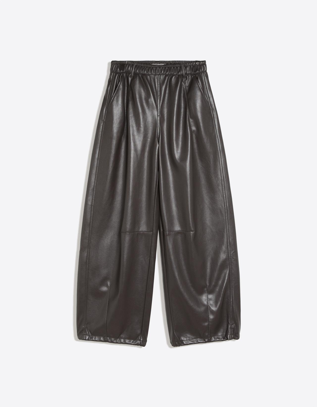 Sarouel trousers leather effect — Grey