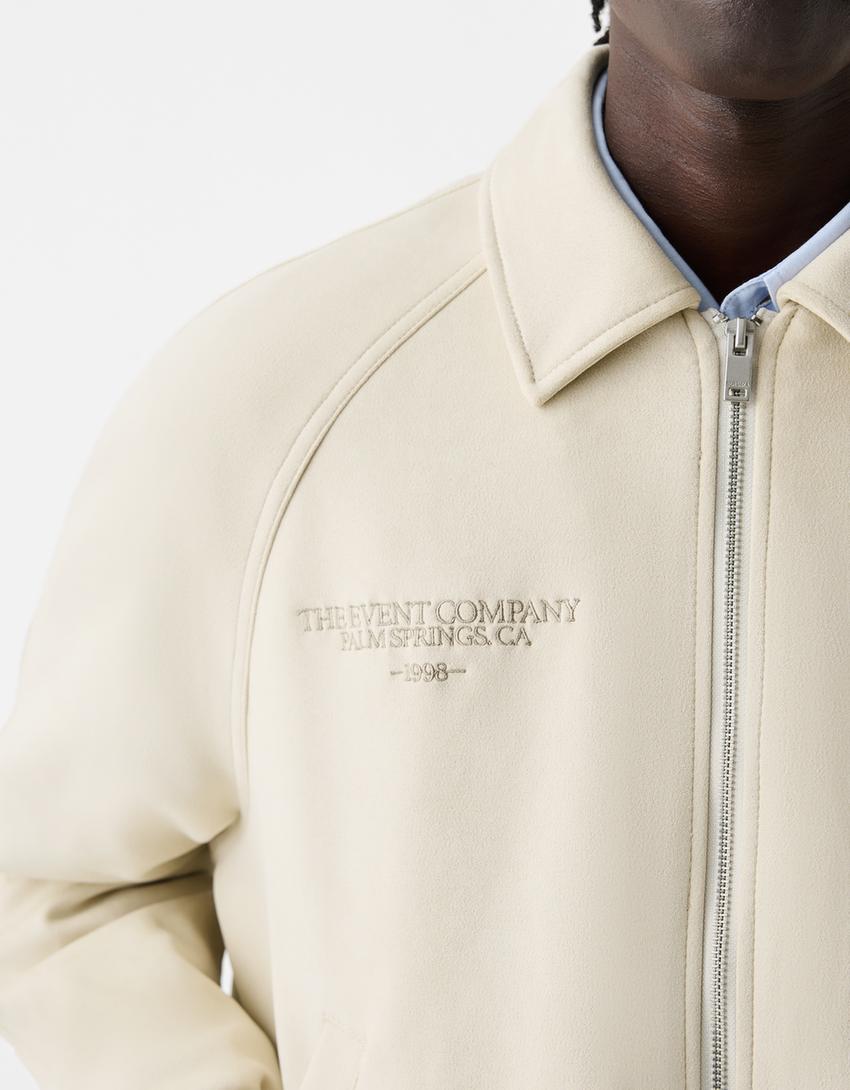 جاكيت مطرز من جلد صناعي-حجري-6