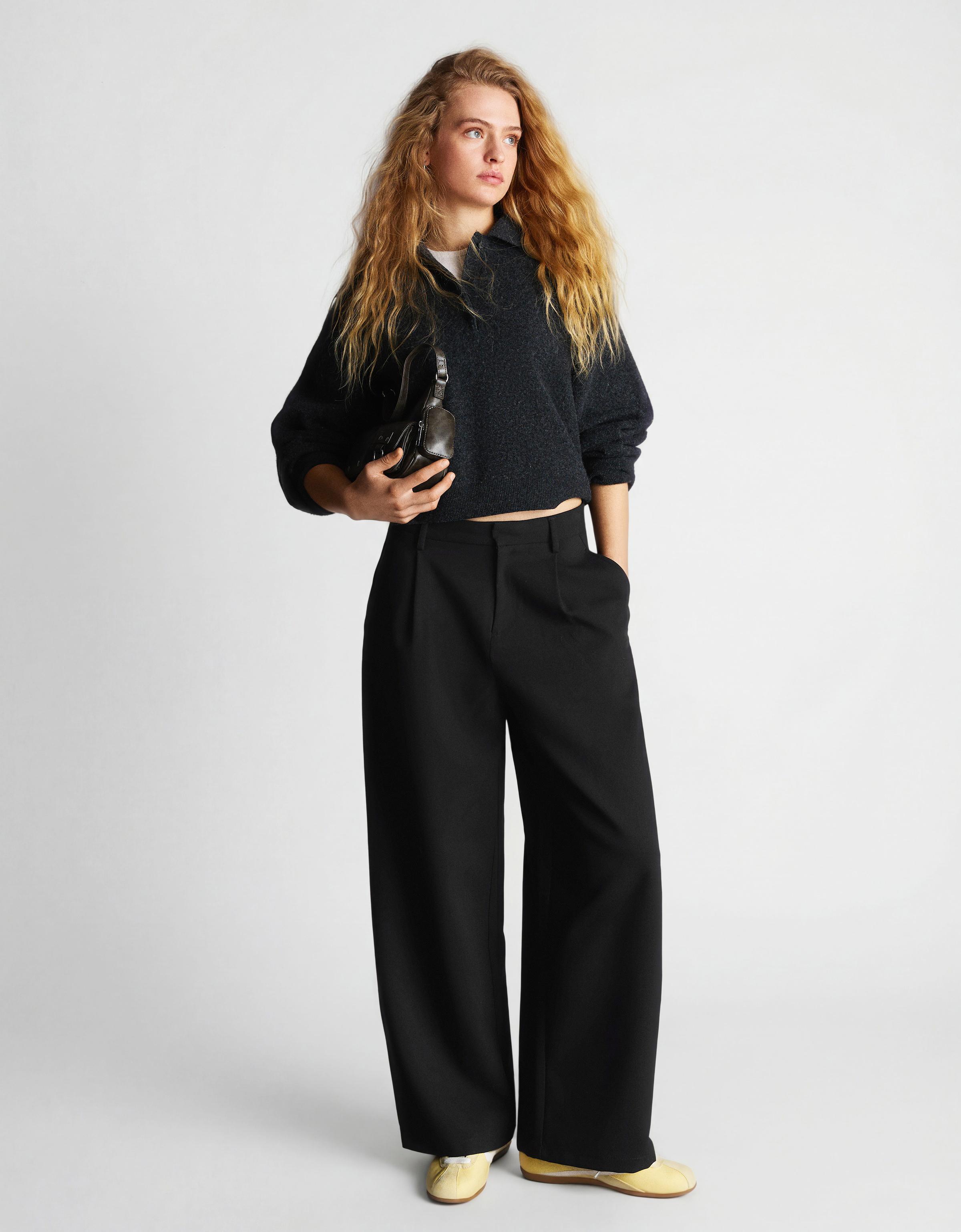 Çift kumaşlı hacimli pantolon - Görsel 35