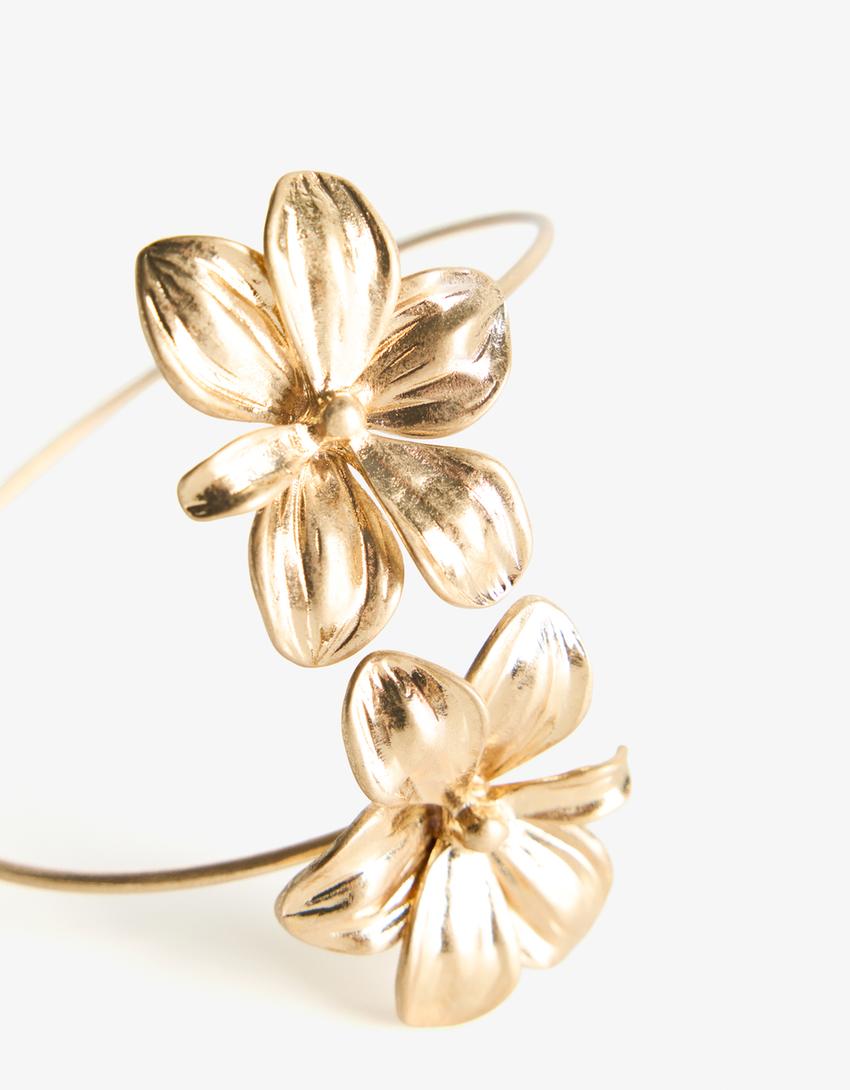 Brazalete flores-Oro-1