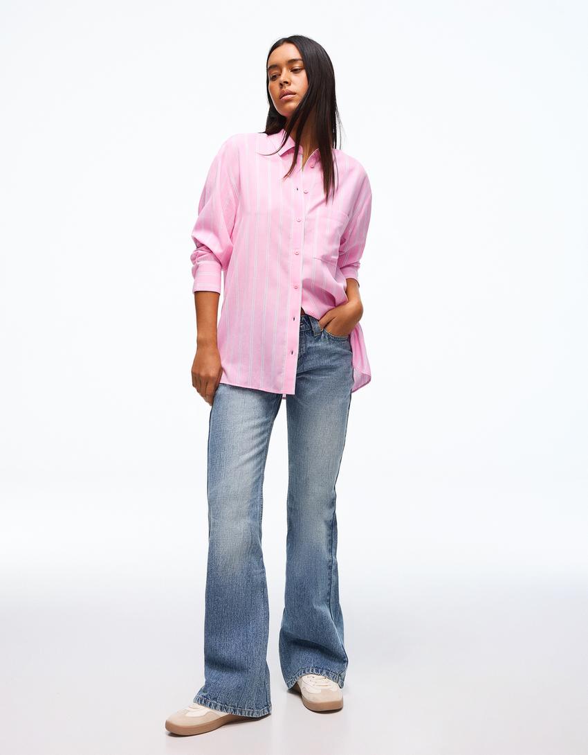 Camisa oversize fluida-Fúcsia