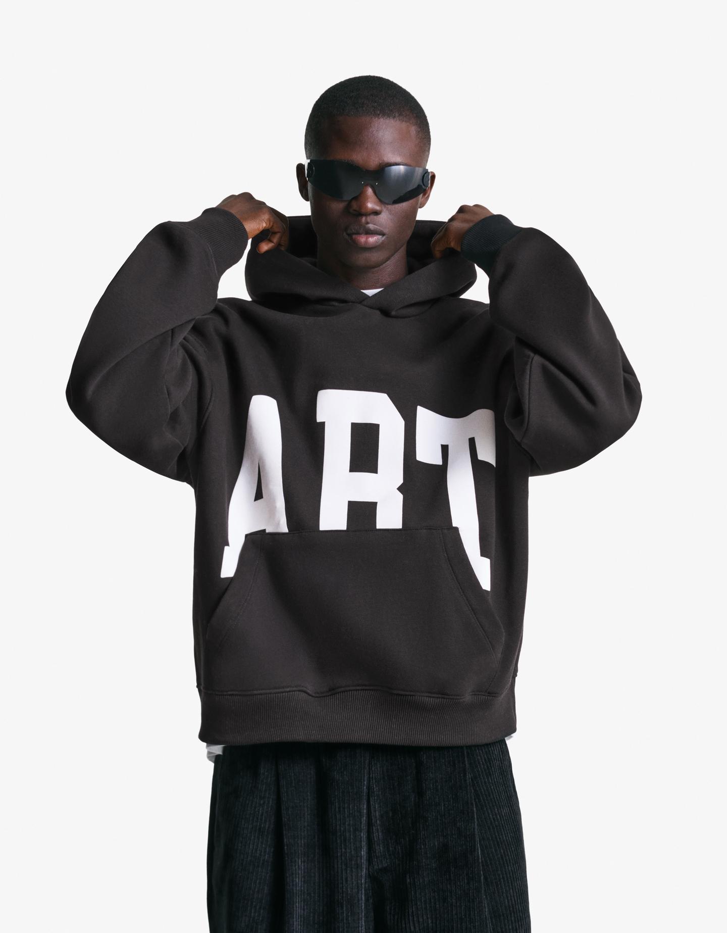 Bershka Sudadera Capucha Print Hombre M Negro