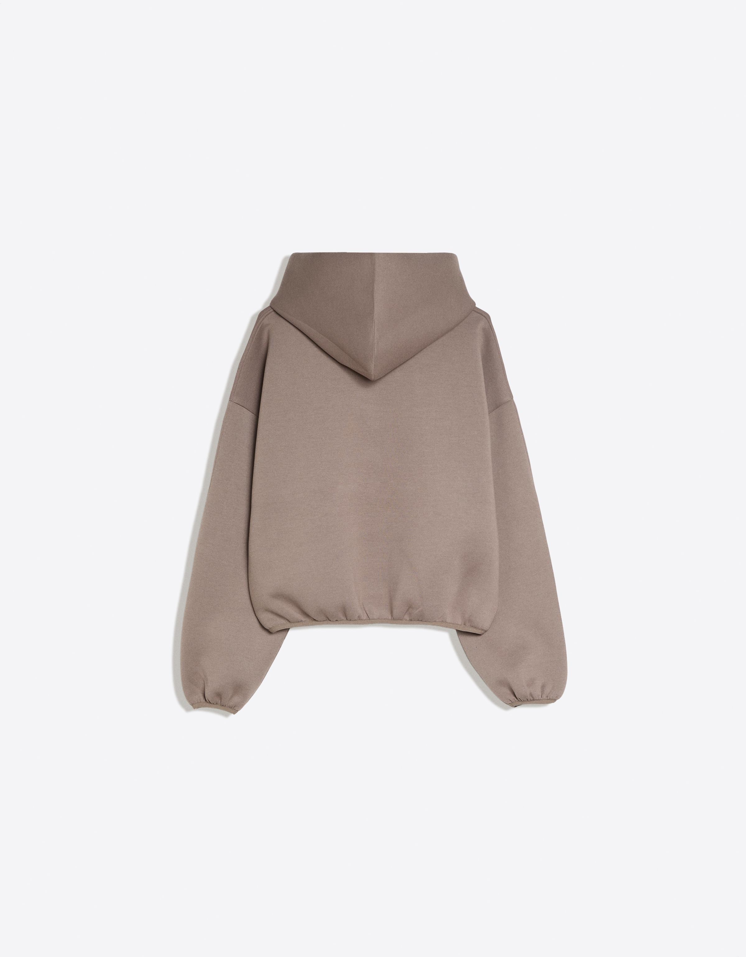Bershka Scuba kumaş kapüşonlu sweatshirt