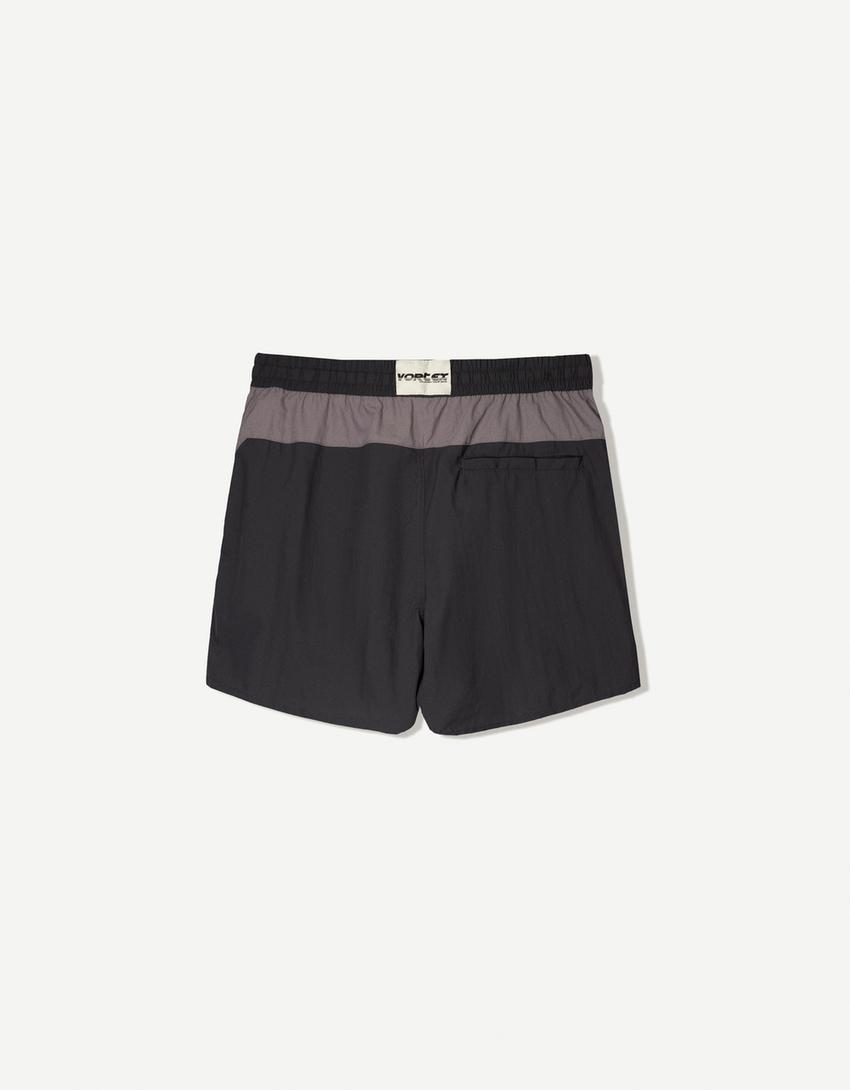 Boxy fit swimming trunks-Dark grey