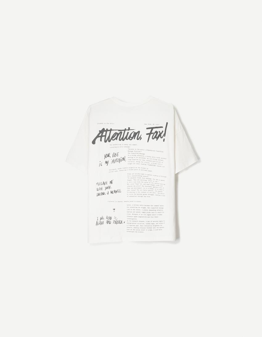Kortærmet T-shirt med print-Hvid-4
