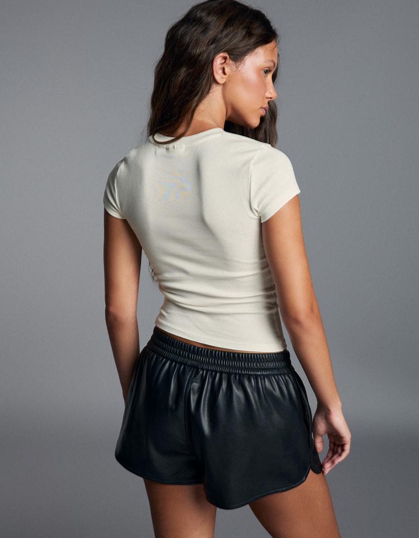 Short sleeve print T-shirt-Off white
