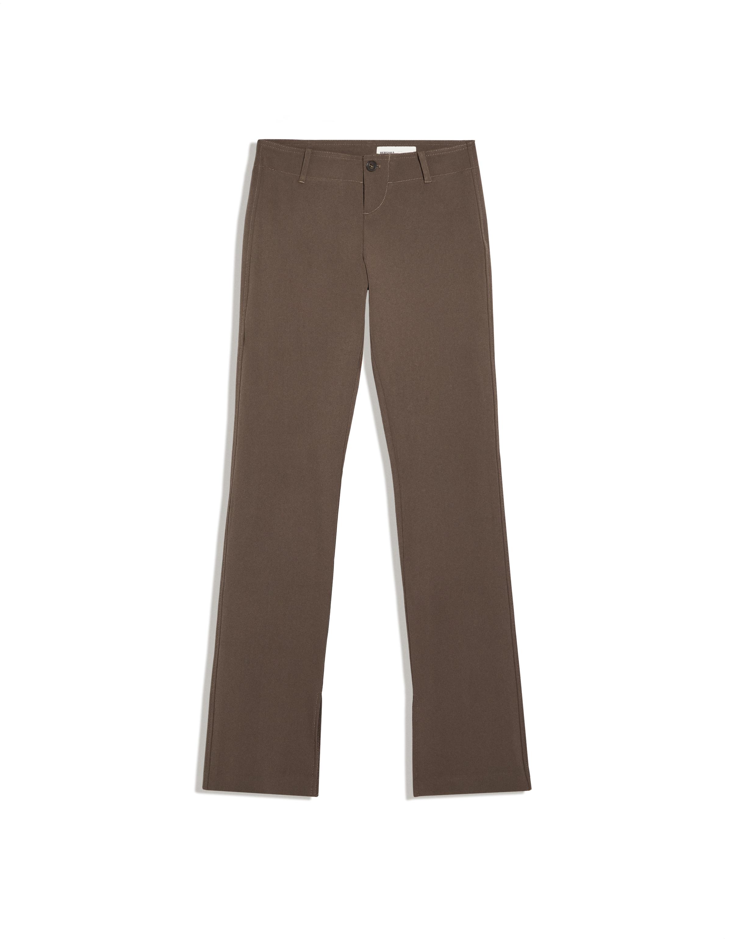 Slim fit low-rise trousers — Brown
