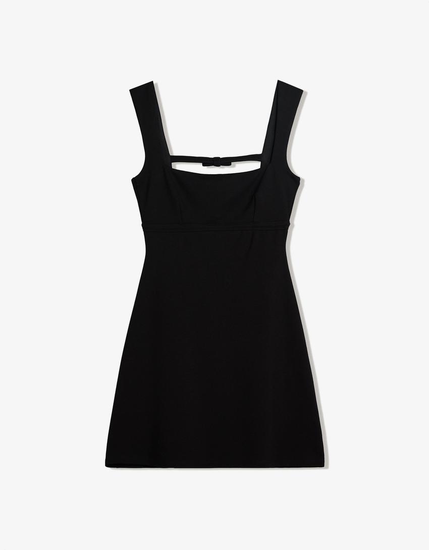 Mini dress with bows-Black