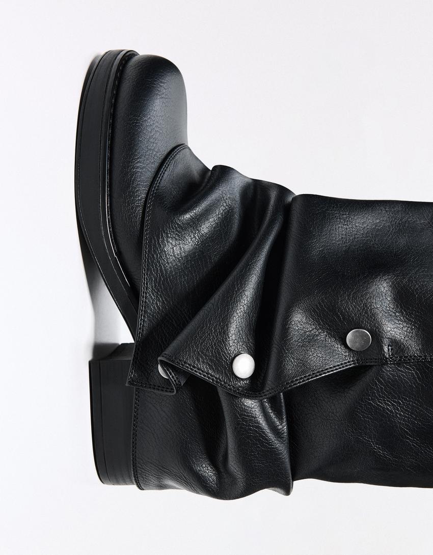 Bota plana pantaló-Negre