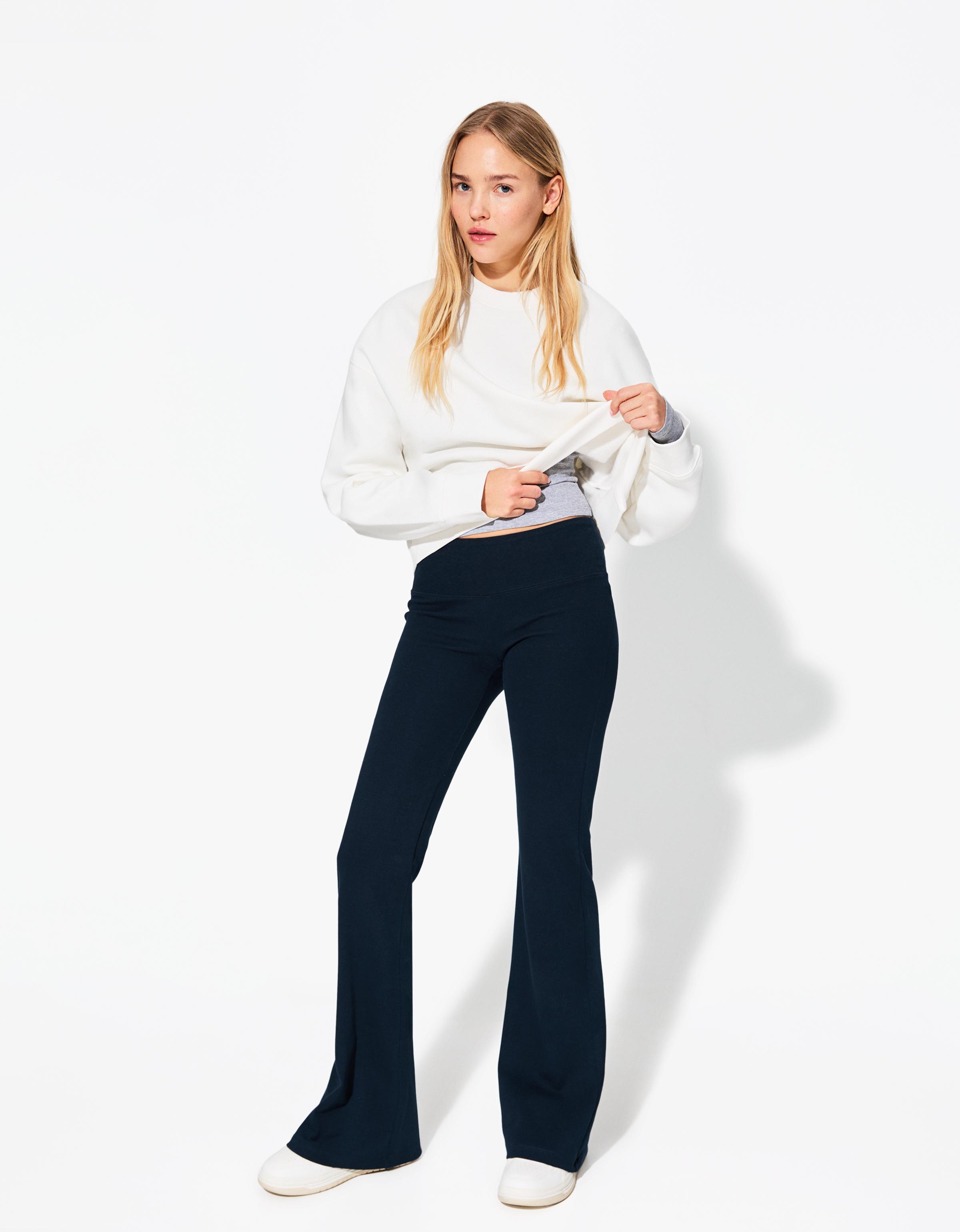 Bershka Schlaghose Damen 10-12 Marinenblau