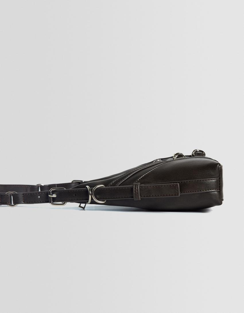 Shoulder bag with detail-Dark grey-2