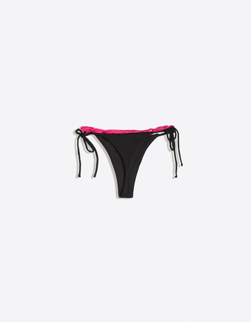 Layered bikini bottoms-Black