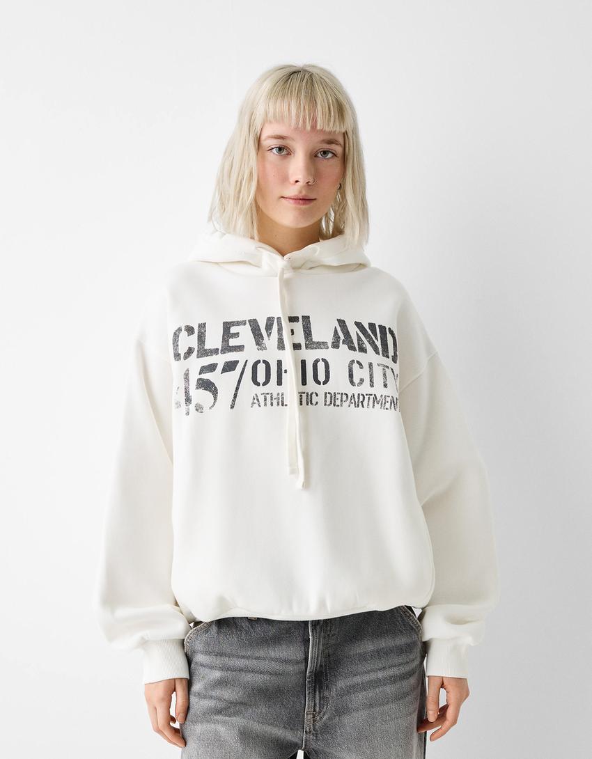 Sweatshirt capuz padrão-Cru-1