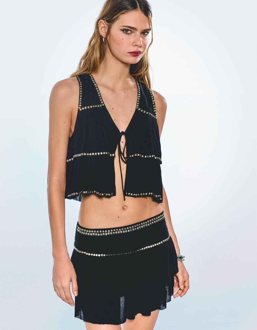 Set chaleco y falda volantes-Set chaleco y falda volantes