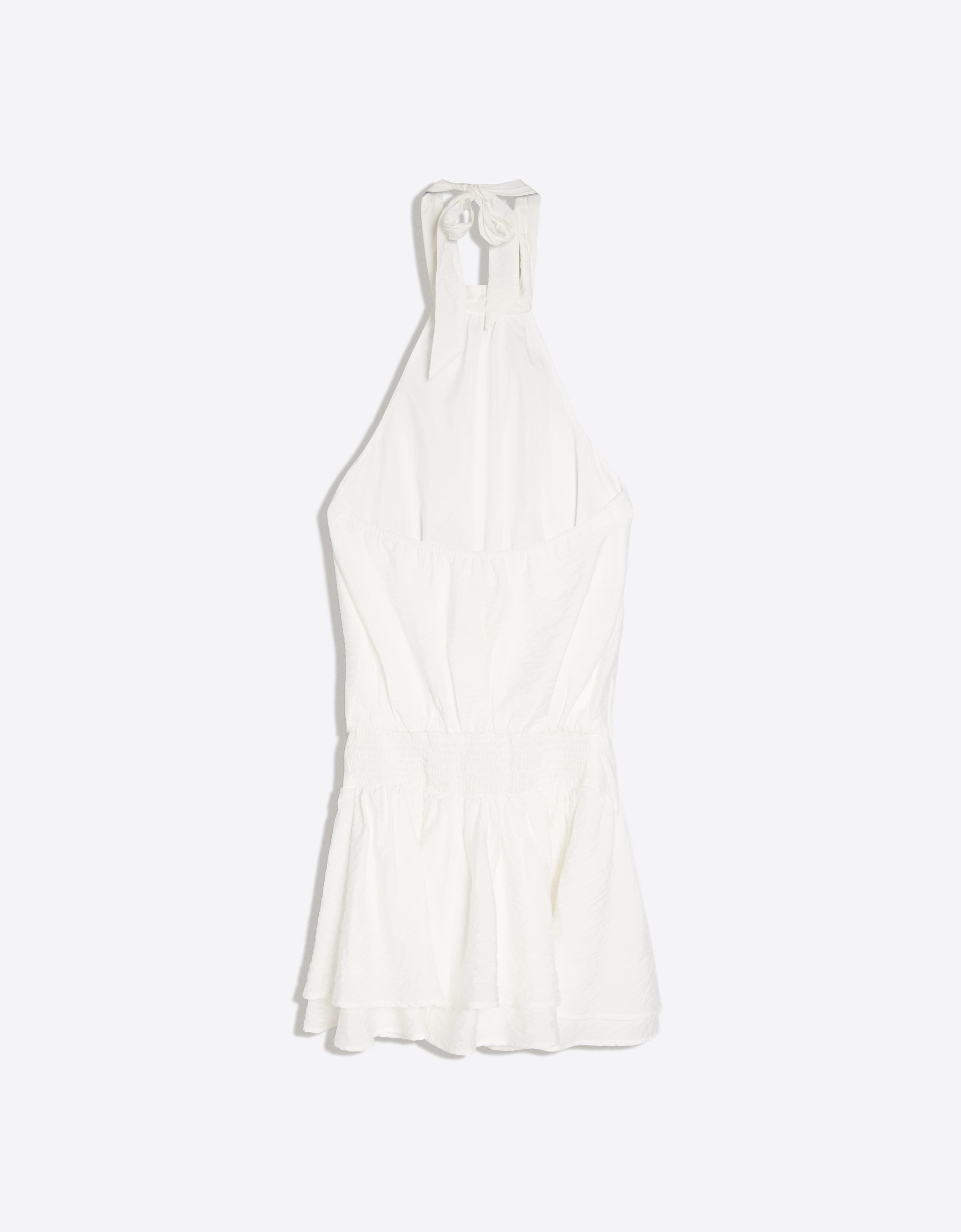 Halter neck mini dress — White