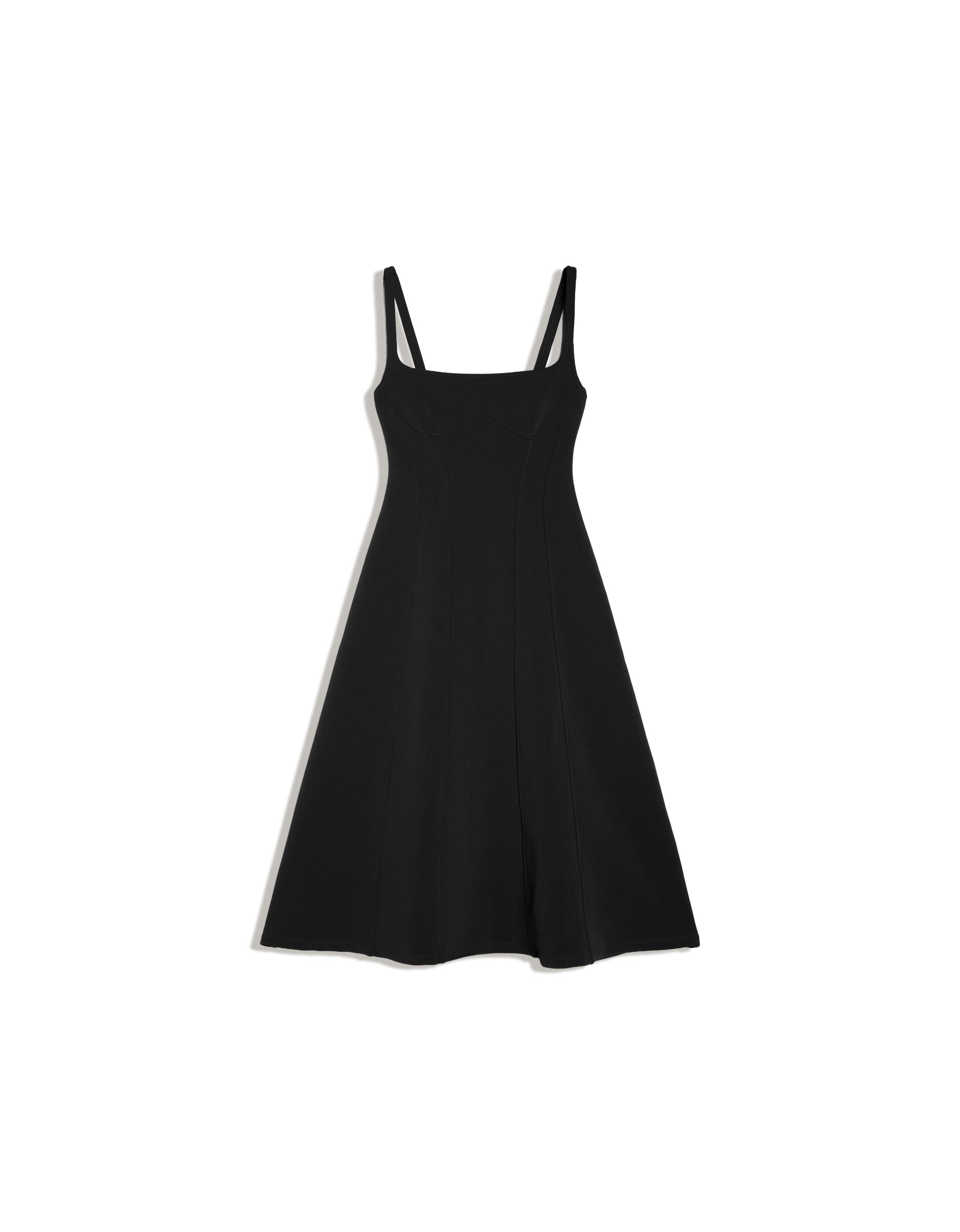 Midi corset dress with straps — Black