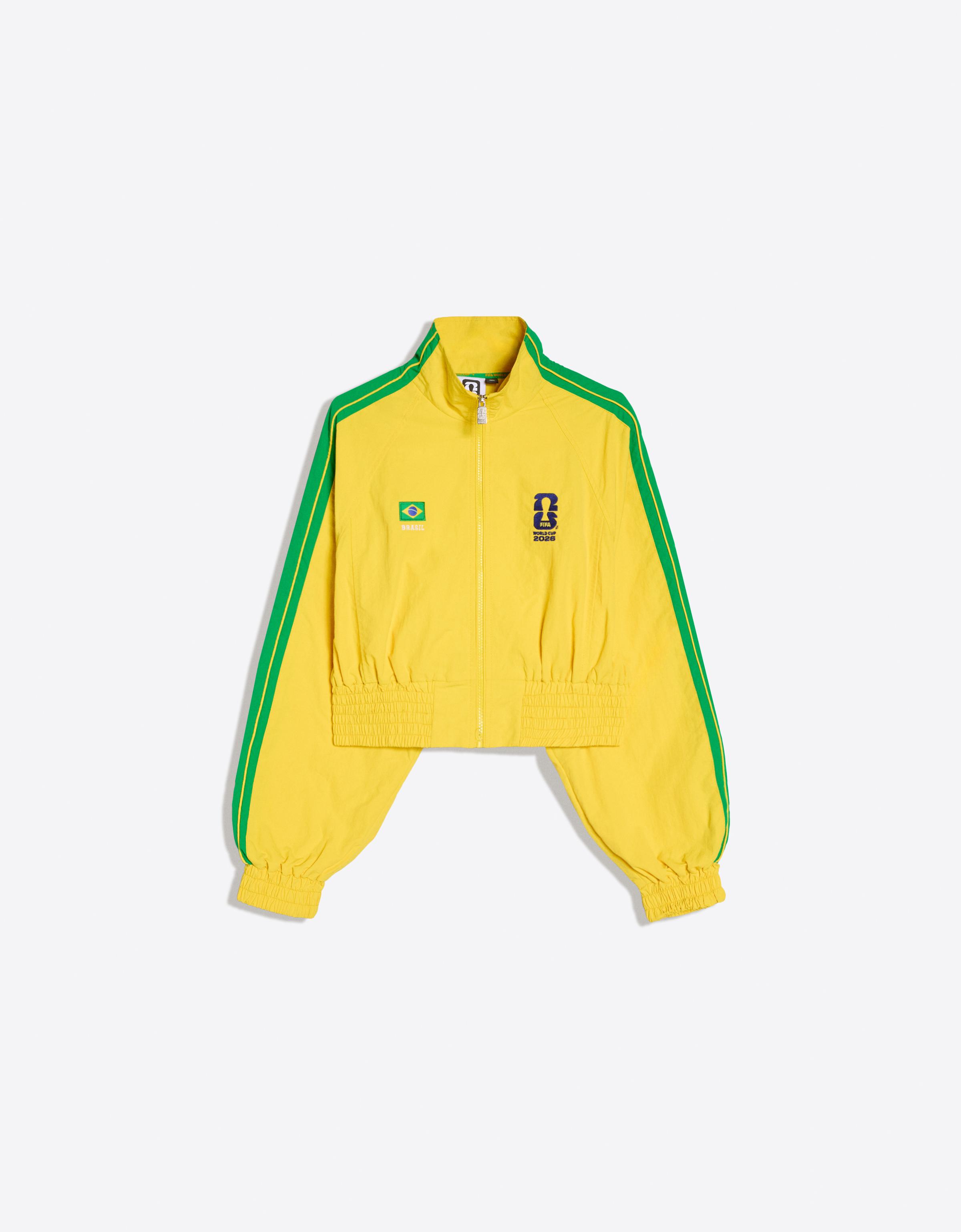 Bershka Cazadora Nylon Brasil Fifa World Cup™ Mujer Amarillo