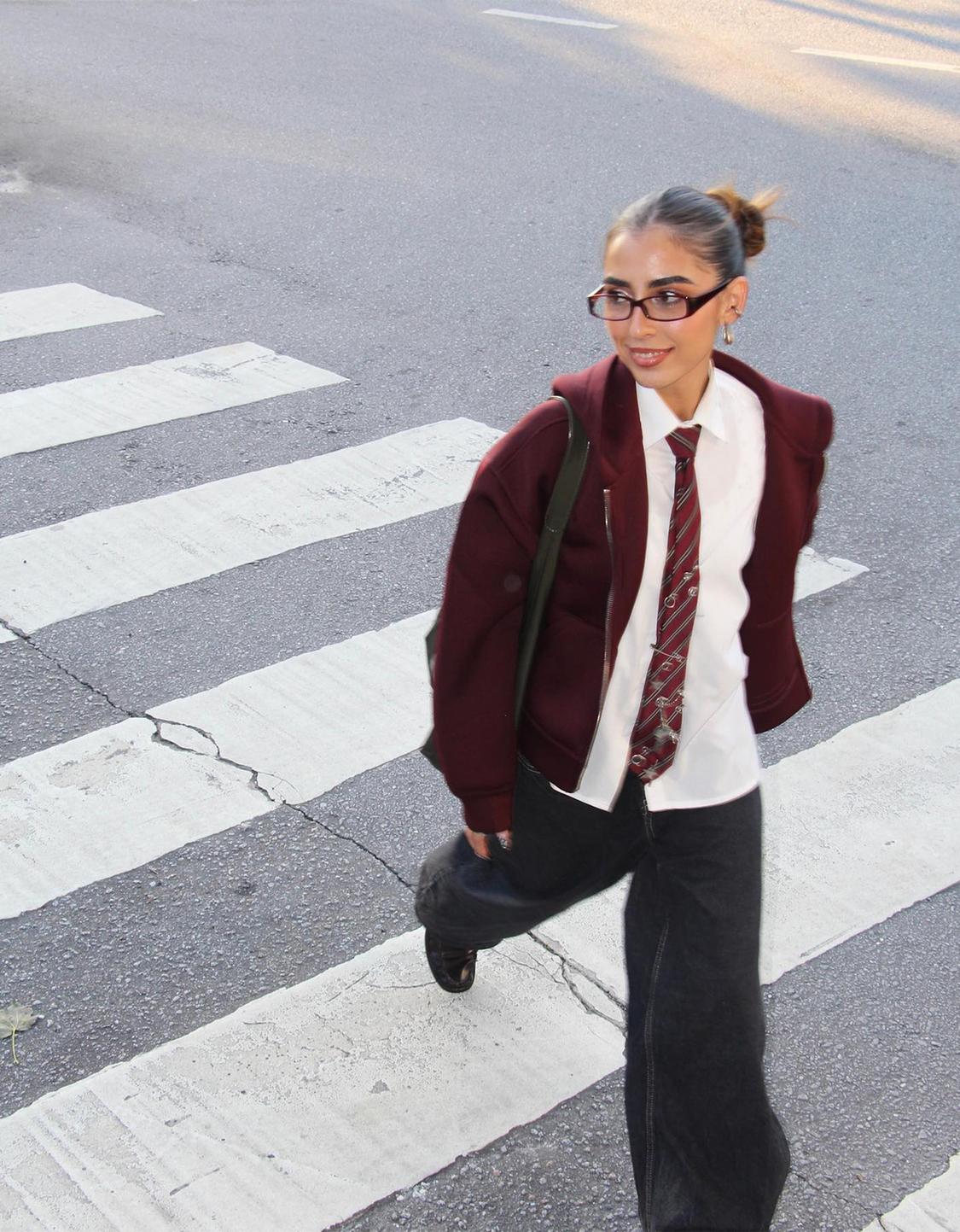 Neoprene-effect oversize zip-up sweatshirt