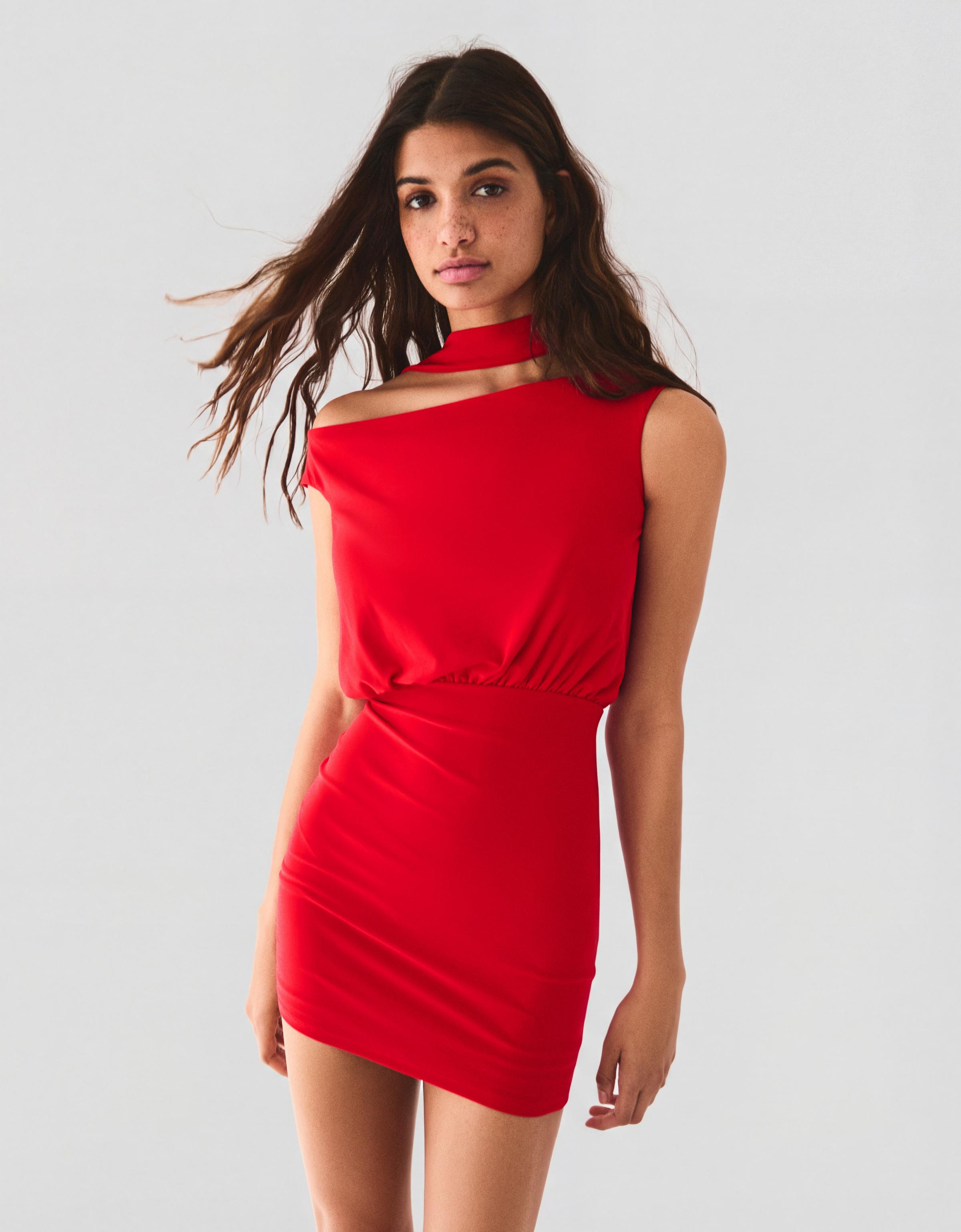 Bardot fular mini elbise - Görsel 22