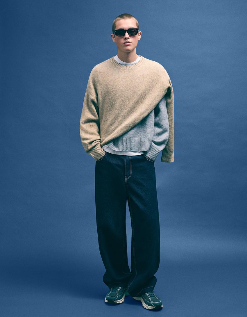 Cropped jumper-Camel