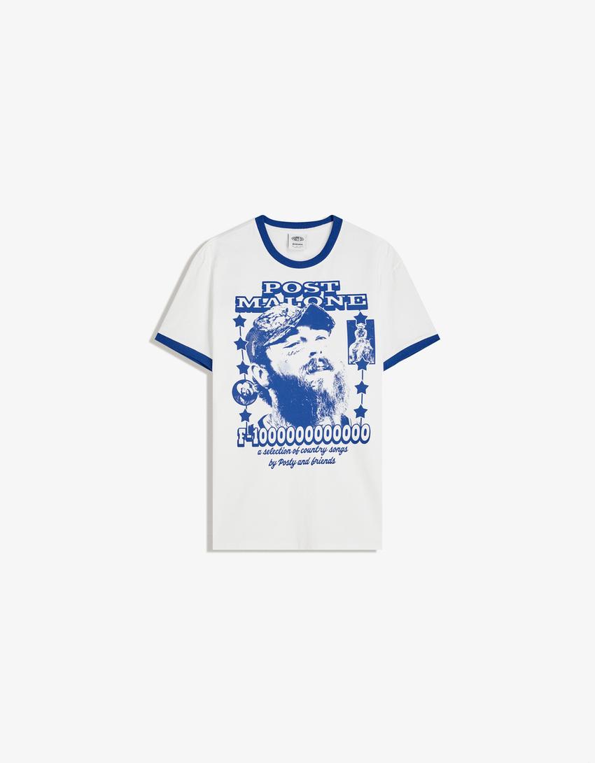 Post Malone print short-sleeve T-shirt-White-3