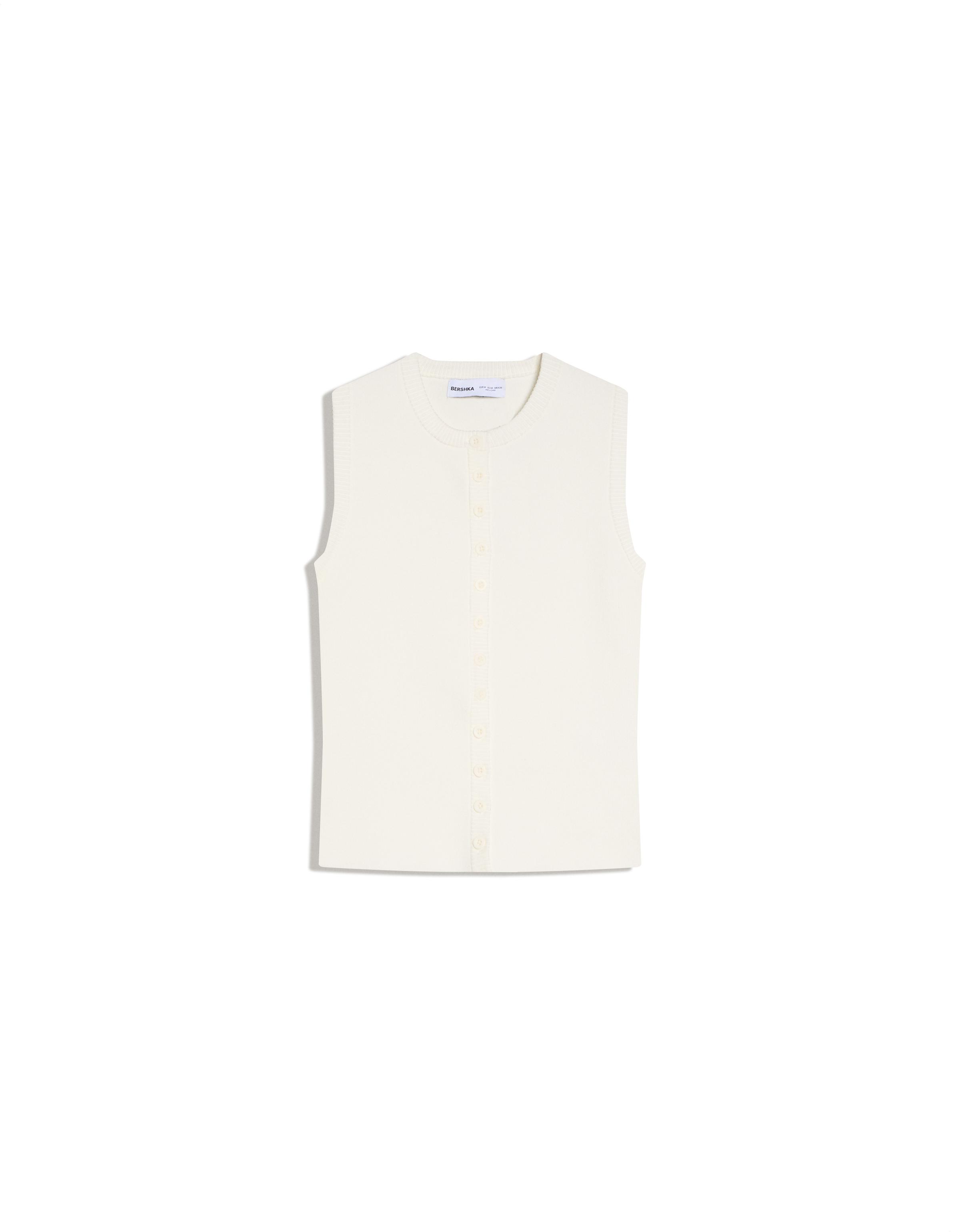 Bisiklet yaka düğmeli yelek - Görsel 2