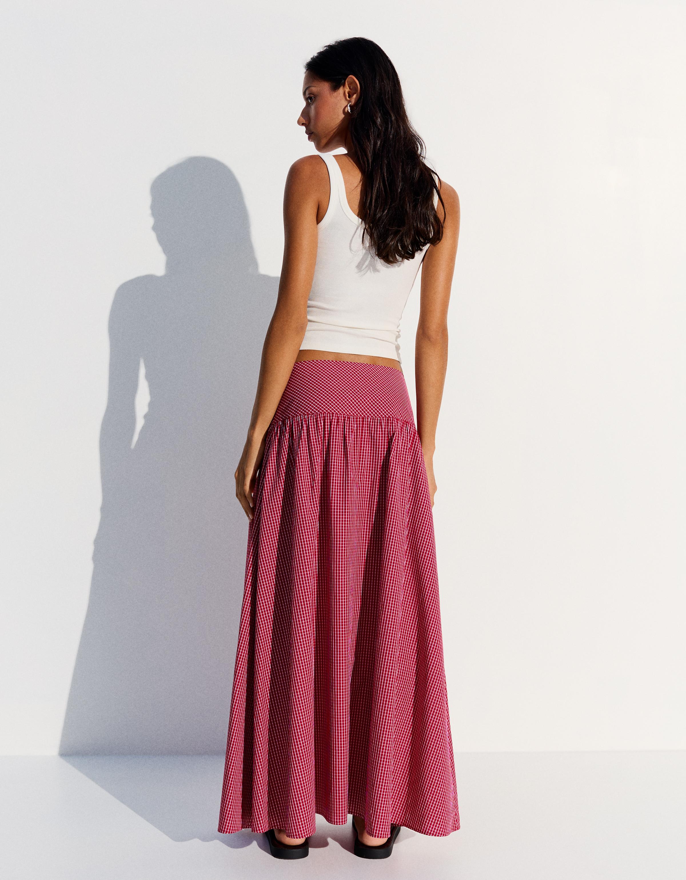 A-line midi skirt — Red