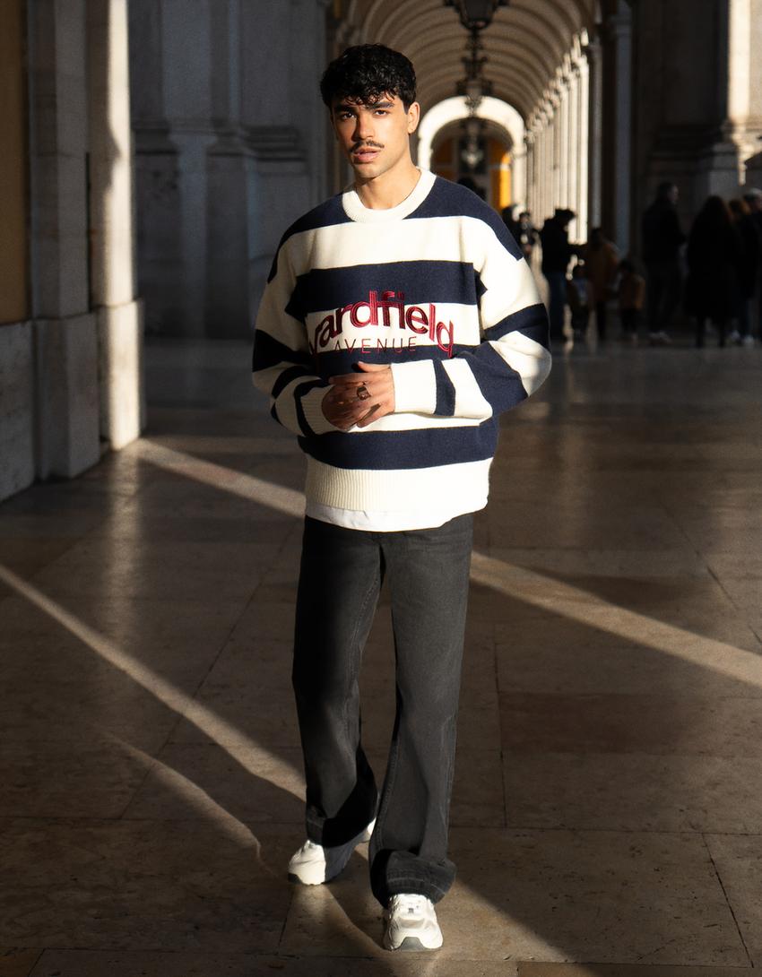 Straight-Schlagjeans-Schwarz