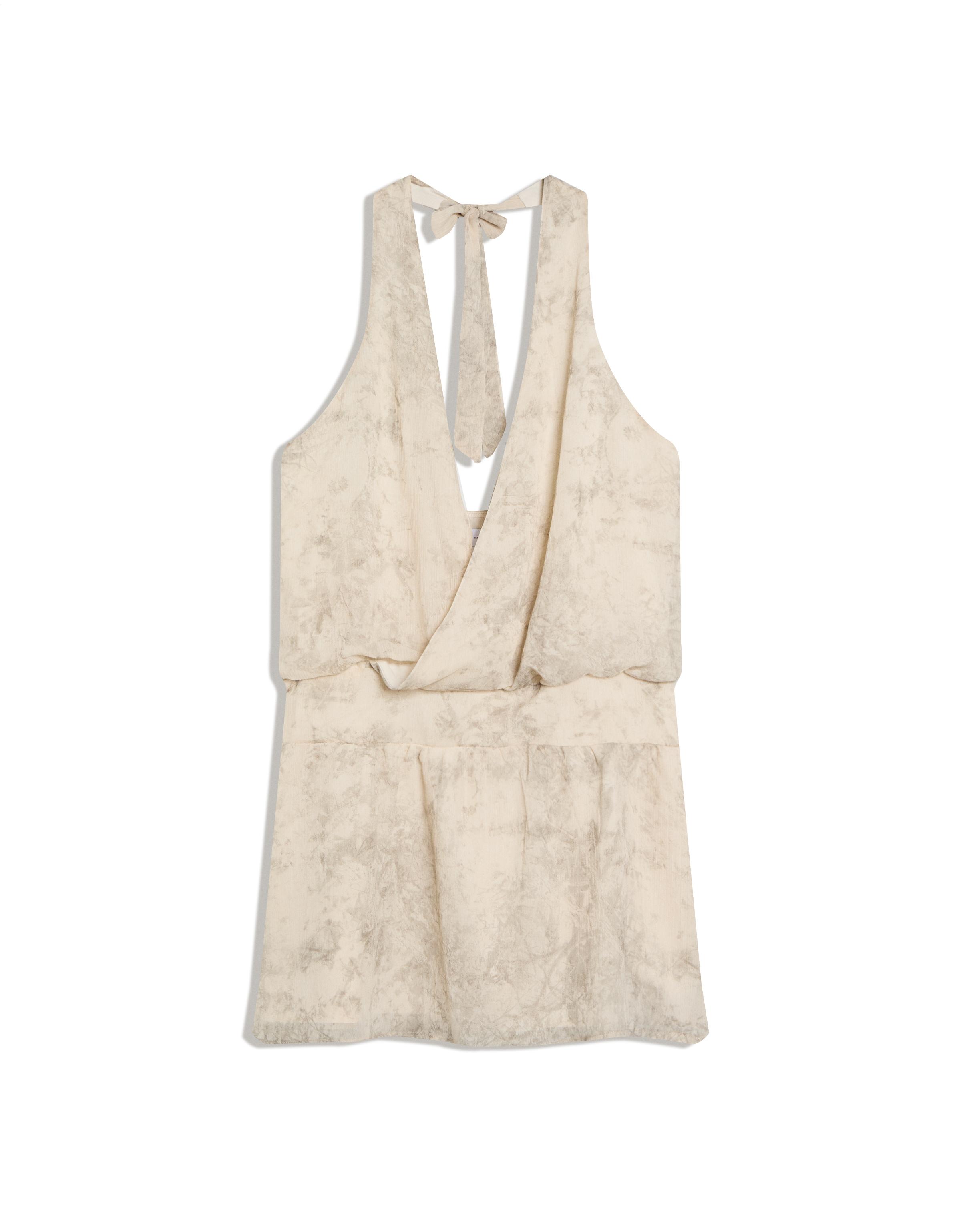 Kruvaze halter mini elbise - Görsel 5