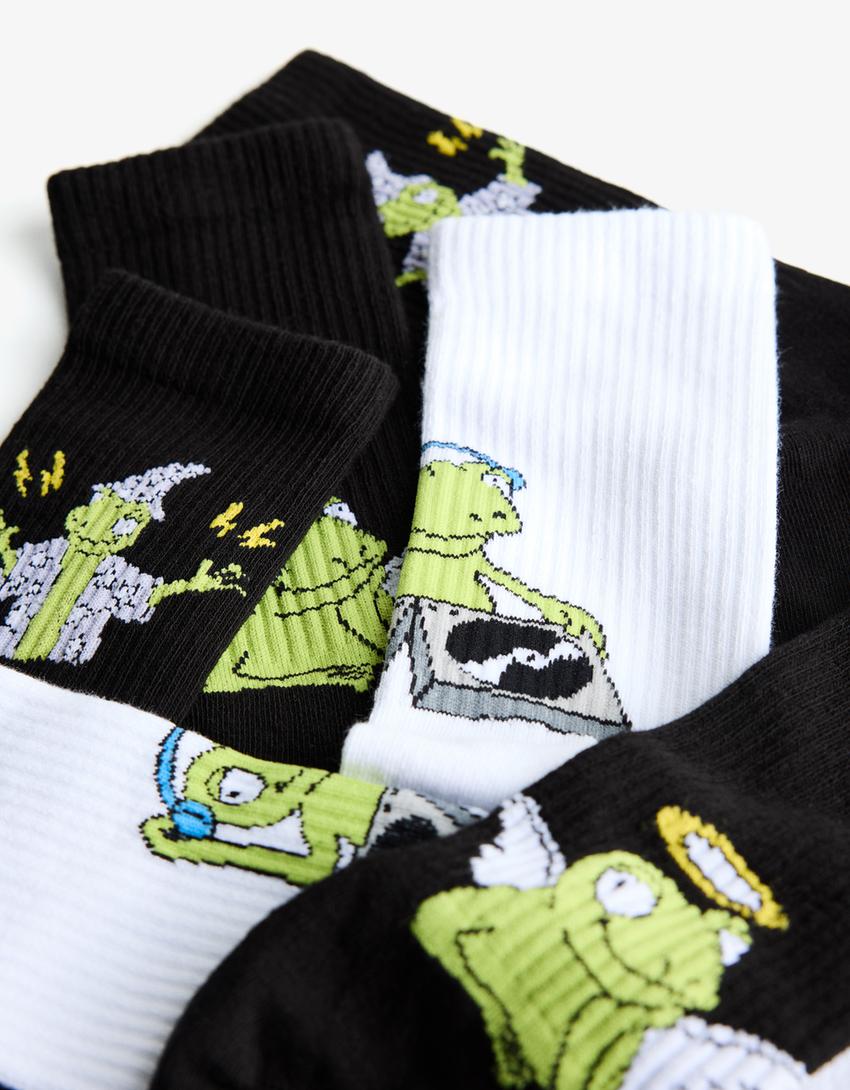 Pack of 3 printed socks-White-1
