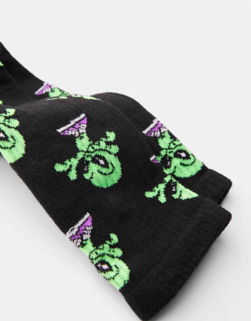 حزمة من 3 ازواج جوارب بطبعة-أسود-1